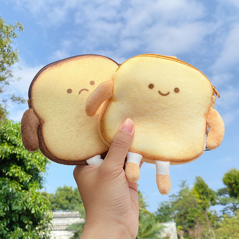 Wholesale Cute Bread Plush Zero Wallet Keychain